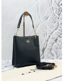 COACH MOLLIE SHOULDER BAG AND CROSSBODY BAG IN BLACK PEBBLED LEATHER