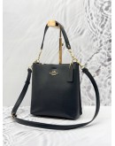 COACH MOLLIE SHOULDER BAG AND CROSSBODY BAG IN BLACK PEBBLED LEATHER