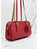 COACH SWING ZIP SHOULDER BAG IN RED CALFSKIN LEATHER