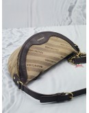 BALENCIAGA CANVAS JACQUARD DIAGONAL ALLOVER LOGO XS SOUVENIR BELT BAG 