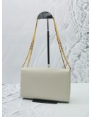 2022 YSL SAINT LAURENT CREAM MEDIUM KATE GOLD CHAIN BAG 