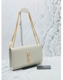 2022 YSL SAINT LAURENT CREAM MEDIUM KATE GOLD CHAIN BAG 