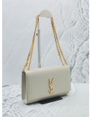 2022 YSL SAINT LAURENT CREAM MEDIUM KATE GOLD CHAIN BAG 