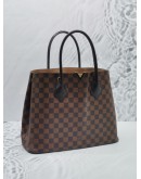 LOUIS VUITTON KENSINGTON V LOGO TOP HANDLE BAG IN BROWN DAMIER EBENE CANVAS 