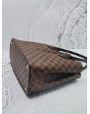 LOUIS VUITTON KENSINGTON V LOGO TOP HANDLE BAG IN BROWN DAMIER EBENE CANVAS 