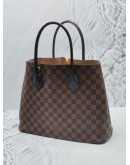 LOUIS VUITTON KENSINGTON V LOGO TOP HANDLE BAG IN BROWN DAMIER EBENE CANVAS 