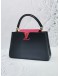 2022 MICROCHIP LOUIS VUITTON CAPUCINES MM IN BLACK / PINK BRELINGOT TAURILLON LEATHER -FULL SET-