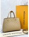 LOUIS VUITTON MONTAIGNE MM BAG IN BEIGE MONOGRAM EMPREINTE LEATHER -FULL SET-