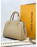 LOUIS VUITTON MONTAIGNE MM BAG IN BEIGE MONOGRAM EMPREINTE LEATHER -FULL SET-