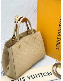 LOUIS VUITTON MONTAIGNE MM BAG IN BEIGE MONOGRAM EMPREINTE LEATHER -FULL SET-