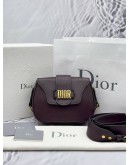 CHRISTIAN DIOR D-FENCE SADDLE CROSSBODY BAG IN DARK PURPLE CALFSKIN LEATHER -FULL SET-