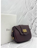 CHRISTIAN DIOR D-FENCE SADDLE CROSSBODY BAG IN DARK PURPLE CALFSKIN LEATHER -FULL SET-