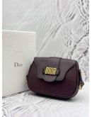 CHRISTIAN DIOR D-FENCE SADDLE CROSSBODY BAG IN DARK PURPLE CALFSKIN LEATHER -FULL SET-