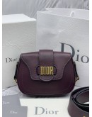 CHRISTIAN DIOR D-FENCE SADDLE CROSSBODY BAG IN DARK PURPLE CALFSKIN LEATHER -FULL SET-