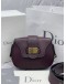 CHRISTIAN DIOR D-FENCE SADDLE CROSSBODY BAG IN DARK PURPLE CALFSKIN LEATHER -FULL SET-