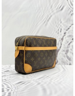 LOUIS VUITTON COMPIEGNE 28 CLUTCH IN BROWN MONOGRAM CANVAS