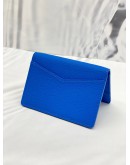 (BRAND NEW) 2024 MICROCHIP LOUIS VUITTON POCKET ORGANIZER IN BLUE ATLANTIQUE COWHIDE LEATHER -FULL SET-