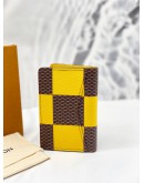 (BRAND NEW) 2024 MICROCHIP LOUIS VUITTON POCKET ORGANIZER IN JAUNE MAT DAMIER POP CANVAS -FULL SET-