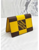 (BRAND NEW) 2024 MICROCHIP LOUIS VUITTON POCKET ORGANIZER IN JAUNE MAT DAMIER POP CANVAS -FULL SET-