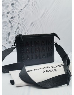 BALMAIN CLUTCH / CROSSBODY BAG IN BLACK LEATHER 