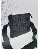 BALMAIN CLUTCH / CROSSBODY BAG IN BLACK LEATHER 