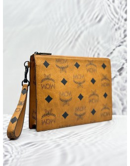 (BRAND NEW) 2025 MCM AREN POUCH IN BROWN VISETOS LEATHER -FULL SET-