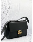 GUCCI GG MARMONT LARGE MESSENGER BAG IN BLACK CALFSKIN LEATHER