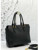 PRADA TOP HANDLE SNAP TOTE BAG IN BLACK SAFFIANO LUX LEATHER 