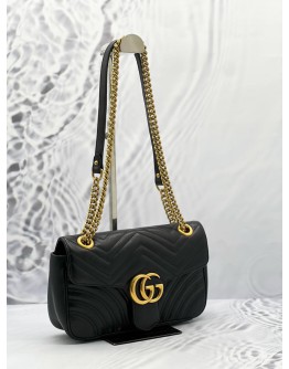 GUCCI GG MARMONT SMALL CALFSKIN MATELASSE LEATHER SLING BAG IN GHW