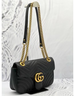 GUCCI GG MARMONT SMALL CALFSKIN MATELASSE LEATHER SLING BAG IN GHW