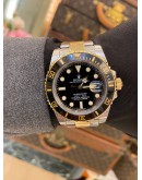 (LIKE NEW) 2015 ROLEX SUBMARINER DATE REF 116613LN HALF 18K 750 YELLOW GOLD 40MM AUTOMATIC WATCH -FULL SET-