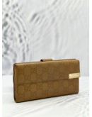 GUCCI LONG FLAP WALLET IN CARAMEL BROWN GUCCISSIMA LEATHER