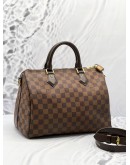 LOUIS VUITTON SPEEDY BANDOULIERE 30 BROWN DAMIER EBENE CANVAS WITH STRAP 