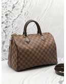 LOUIS VUITTON SPEEDY BANDOULIERE 30 BROWN DAMIER EBENE CANVAS WITH STRAP 