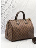 LOUIS VUITTON SPEEDY BANDOULIERE 30 BROWN DAMIER EBENE CANVAS WITH STRAP 