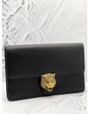 2024 GUCCI ANIMALIER FLAP BLACK LEATHER MEDIUM CLUTCH 