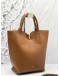 FURLA RIBBON BUCKET HANDLE BAG WITH LONG STRAP IN BROWN LEATHER