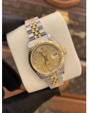 2002 ROLEX LADY DATEJUST 26 REF 69173 18K 750 YELLOW GOLD DIAMOND DIAL 26MM AUTOMATIC WATCH 