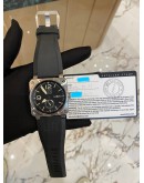 (LIKE NEW) BELL & ROSS BR 03-90 GRANDE DATE RESERVE DE MARCHE REF BR0390-BL-ST 42MM AUTOMATIC YEAR 2017 WATCH -FULL SET-