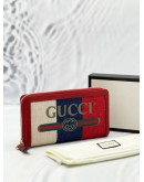 (UNWORN) GUCCI LOGO PRINT TRICOLOR WEB STRIPE CANVAS WALLET