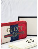 (UNWORN) GUCCI LOGO PRINT TRICOLOR WEB STRIPE CANVAS WALLET