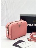 PRADA 1NF674 MINI SAFFIANO CROSSBODY BAG IN PINK SAFFIANO LEATHER -FULL SET-