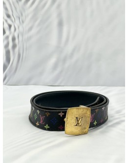 LOUIS VUITTON BLACK MULTICOLOUR MONOGRAM CANVAS BELT 