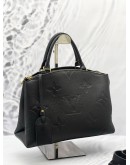 2021 MICROCHIP LOUIS VUITTON PETIT PALAIS IN BLACK MONOGRAM EMPREINTE LEATHER HANDLE BAG 