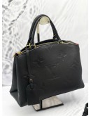 2021 MICROCHIP LOUIS VUITTON PETIT PALAIS IN BLACK MONOGRAM EMPREINTE LEATHER HANDLE BAG 