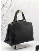 2021 MICROCHIP LOUIS VUITTON PETIT PALAIS IN BLACK MONOGRAM EMPREINTE LEATHER HANDLE BAG 