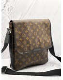 LOUIS VUITTON BROWN MONOGRAM MACASSAR CANVAS BASS CROSSBODY BAG