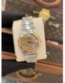 (LIKE NEW) 2019 OMEGA CONSTELLATION 18K 750 YELLOW GOLD DIAMOND DIAL 27MM QUARTZ WATCH -FULL SET-