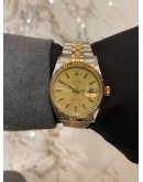 ROLEX DATEJUST 36 REF 16013 HALF 18K 750 YELLOW GOLD 36MM AUTOMATIC WATCH