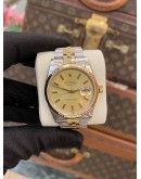 ROLEX DATEJUST 36 REF 16013 HALF 18K 750 YELLOW GOLD 36MM AUTOMATIC WATCH